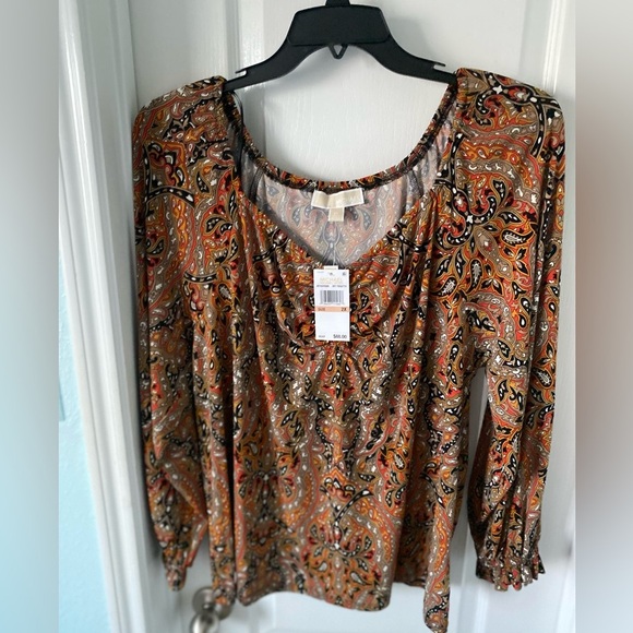 Women’s Micheal Kors paisley print long sleeve top size 2X - Picture 4 of 7